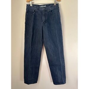 Lands End Traditional Fit Dark Wash Denim Jeans Women's Size 30 Utility Grunge